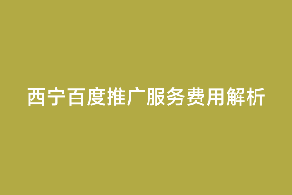 西宁百度推广服务费用解析
